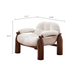 Load image into Gallery viewer, Lounge Armchair Bouclé Upholstery High Density Foam Solid Wood Legs Cozy Modern Design

