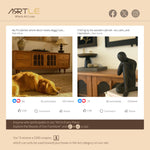 Load image into Gallery viewer, 70&#39;&#39; Solid Wood TV Stand Cabinet Arched Glass Doors Multi Drawer Design Warm Cherry Finish
