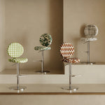 Load image into Gallery viewer, Modern Adjustable Swivel Bar Stool Green Polka Dot Upholstered Counter Chair 1 Piece
