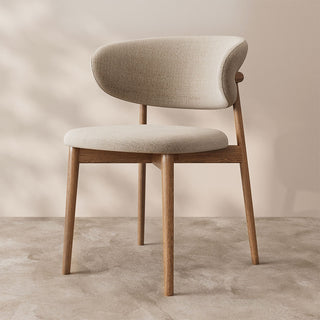 2PCS Dining Chair Modern Ash Wood Frame Curved Backrest