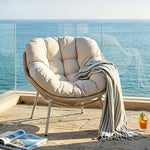 Load image into Gallery viewer, Outdoor Papasan Lounge Chair with Plush Cushion and Rope Weave Frame
