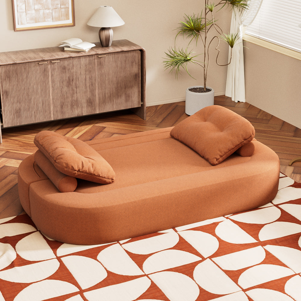 78.7" Compressed Loveseat Sofa Wrinkle-resistant Corduroy Lightweight Double Seat for Multi-scene Use