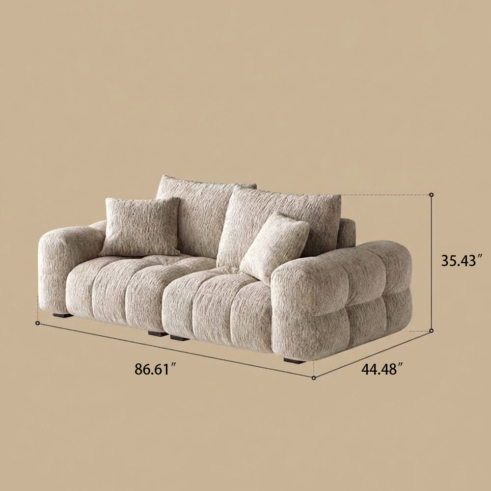 Modern Tufted Chenille Sofa with Deep Adjustable Seating