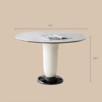 Load image into Gallery viewer, 47.2&quot; Modern Round Dining Table White Stone Top and Fiberglass Base
