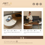 Load image into Gallery viewer, 41&#39;&#39; Modern Round Nesting Coffee Table Wood Texture Metal Base Light Luxury Living Style
