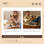 Load image into Gallery viewer, 46&#39;&#39; Walnut Round Edge Coffee Table with Drawers Curved Cabinet Doors &amp; Sintered Stone Top
