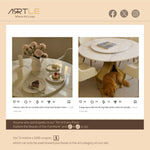 Load image into Gallery viewer, Round Dining Table Lazy Susan Marble Effect and Gold Metal Base Perfect for 4-6 People
