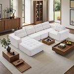 Load image into Gallery viewer, 136.5&quot; Modular Compressed Sofa Modern Tufted Lightweight Convertible Sectional for Multi-scene Use
