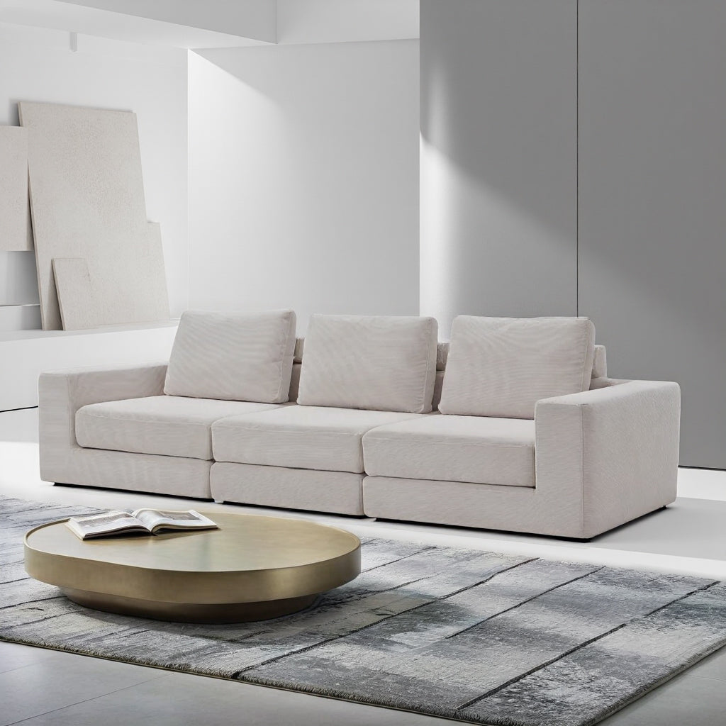 97''Modular Convertible Sofa Bed Sectional Adjustable Backrest Modern Minimalist Design