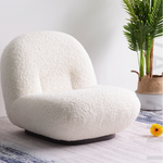 Load image into Gallery viewer, 29&#39;&#39;Cozy Bouclé Lounge Chair Creamy Comfort Softly Wrapped Aesthetic Low Profile French Relaxed Style
