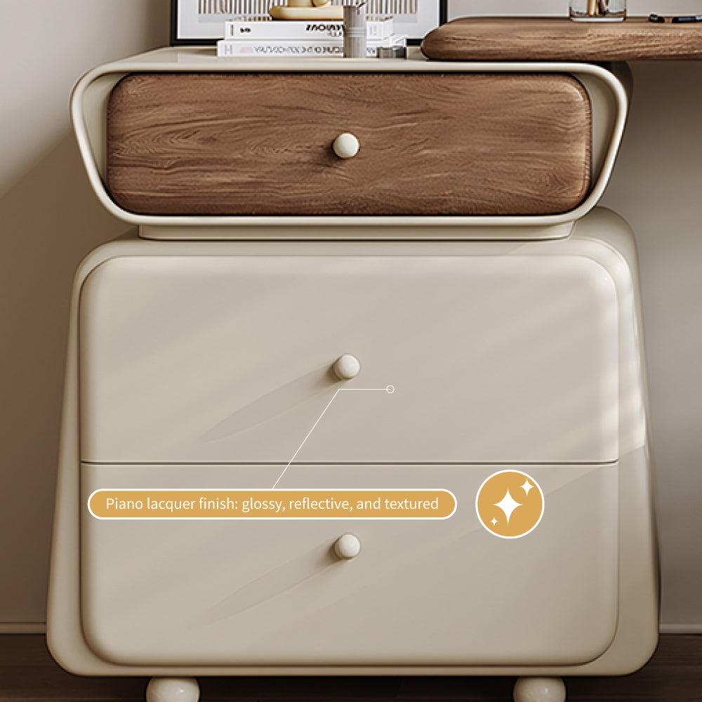 Elegant Makeup Vanity Set with LED Mirror and Upholstered Stool