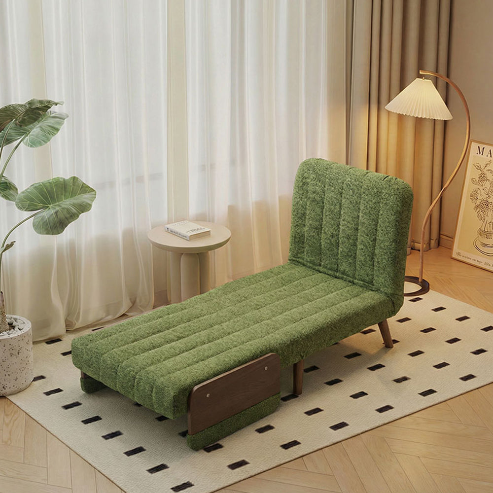 Modern Convertible Accent Chair Sofa Bed with Wood Armrests Lounge Sleeper