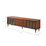 Load image into Gallery viewer, 70.87&quot; Mid-Century Ribbed TV Console Natural Red Oak Retro Wood Finish Fluted Design
