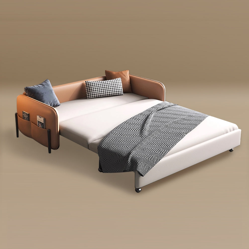 66.9"Convertible Sofa Bed Modern Minimalist Style with Side Pockets