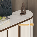 Load image into Gallery viewer, 58.5" Elegant and Modern White and Gold Sideboard Cabinet with Ample Storage
