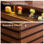 Load image into Gallery viewer, 29'' Square Walnut Coffee Table with Built-In LED Display Shelf
