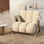 Load image into Gallery viewer, Lounge Armchair Modern Style Flannel Upholstery High Density Foam Solid Wood Frame
