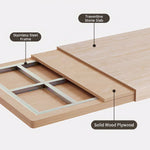 Load image into Gallery viewer, Rectangular Dining Table with Travertine-Look Sintered Stone Top and Fluted Oak Base
