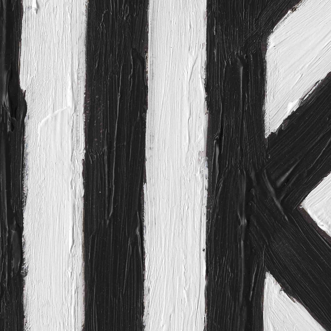 Handmade Textured Wall Art – Black & White Geometric Abstract Painting