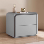 Load image into Gallery viewer, Modern Minimalist Bedside Table with Rounded Edges Two-Drawer Nightstand for Bedroom
