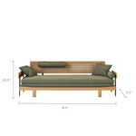Load image into Gallery viewer, Modern Minimalist Daybed with Wood Frame and Soft Green Upholstery
