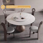 Load image into Gallery viewer, Round Dining Table Wooden Base and Ceramic Stone Top Modern Aesthetic
