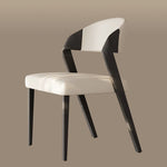 Load image into Gallery viewer, Modern Minimalist Dining Chair Set of 2 Elegant Cream Upholstery &amp; Sculpted Wood Frame
