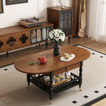 Load image into Gallery viewer, 46&#39;&#39;Vintage Flip-Top Coffee Table with Storage | Solid Wood Texture + Hidden Drawer + Castor Wheels
