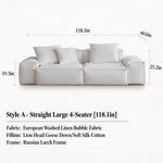 Load image into Gallery viewer, Modern Modular Sectional Sofa Removable Washable Cover Cream Upholstery Minimalist Low Profile Design

