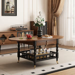 Load image into Gallery viewer, 46&#39;&#39;Vintage Flip-Top Coffee Table with Storage | Solid Wood Texture + Hidden Drawer + Castor Wheels
