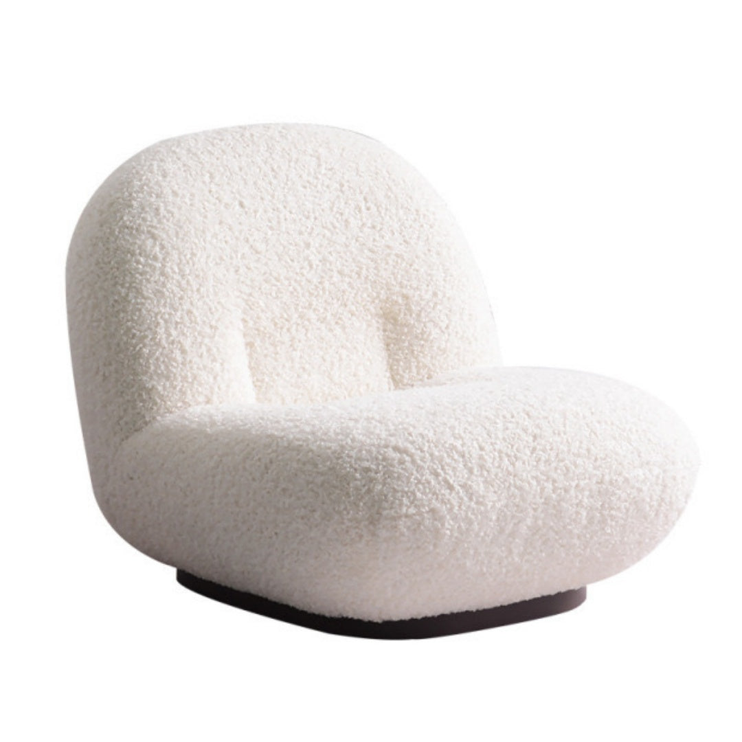 29''Cozy Bouclé Lounge Chair Creamy Comfort Softly Wrapped Aesthetic Low Profile French Relaxed Style
