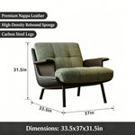 Load image into Gallery viewer, Modern Accent Lounge Chair Mixed Fabric and Faux Leather Armchair Upholstered Leisure Chair with Metal Legs
