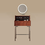 Load image into Gallery viewer, Brown Makeup Vanity Table Set with LED Mirror &amp; Stool
