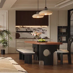 Load image into Gallery viewer, Modern Oval Dining Table with Unique Black and Clear Acrylic Legs
