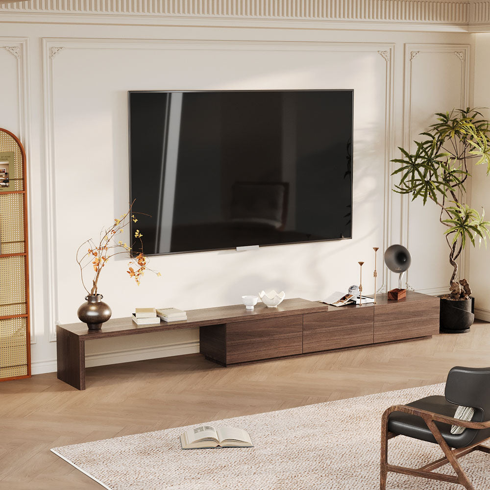Extendable TV Stand with Storage Drawers Modern TV Console