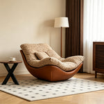 Load image into Gallery viewer, Modern Lounge Accent Chair with Plush Cushions and Faux Leather Base
