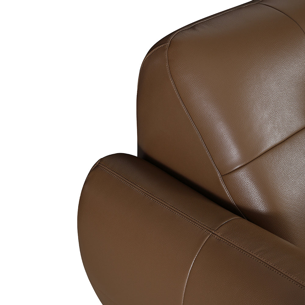 Modern Power Reclining Leather Sofa Individual Seat Control Remote Adjustable Straight Lounge Couch