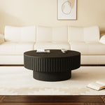 Load image into Gallery viewer, 31.2&#39;&#39; Black Round Coffee Table Textured Design Modern Minimalist Style
