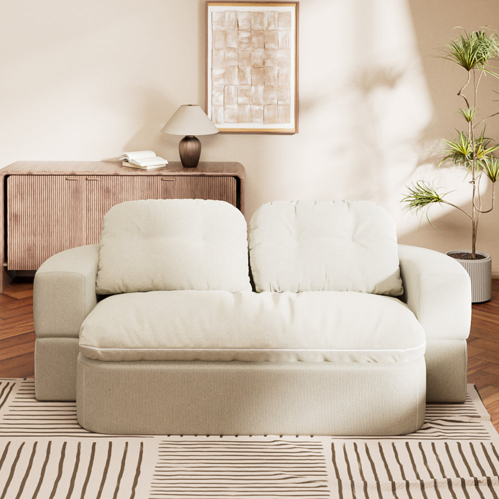 78.7" Compressed Loveseat Sofa Wrinkle-resistant Corduroy Lightweight Double Seat for Multi-scene Use