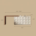 Load image into Gallery viewer, Modern 6-Drawer Dresser with Sculpted Front Panels &amp; Walnut Vanity Top Minimalist Makeup Vanity Storage Cabinet
