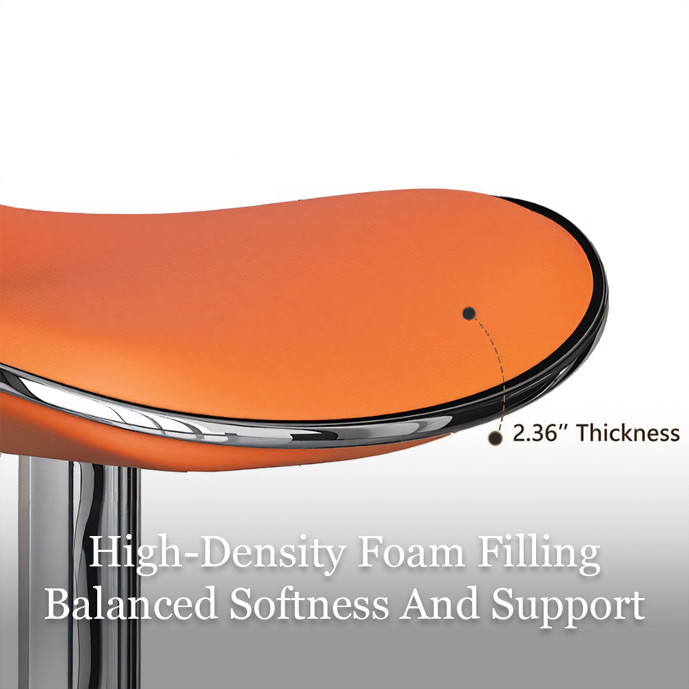 Modern Adjustable Swivel Bar Stool Upholstered Faux Leather Seat Height Adjustable 1 Piece