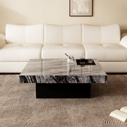 35.1″ Square Coffee Table with Built-in Tray Modern Luxury Design Durable and Easy to Clean for Living Room