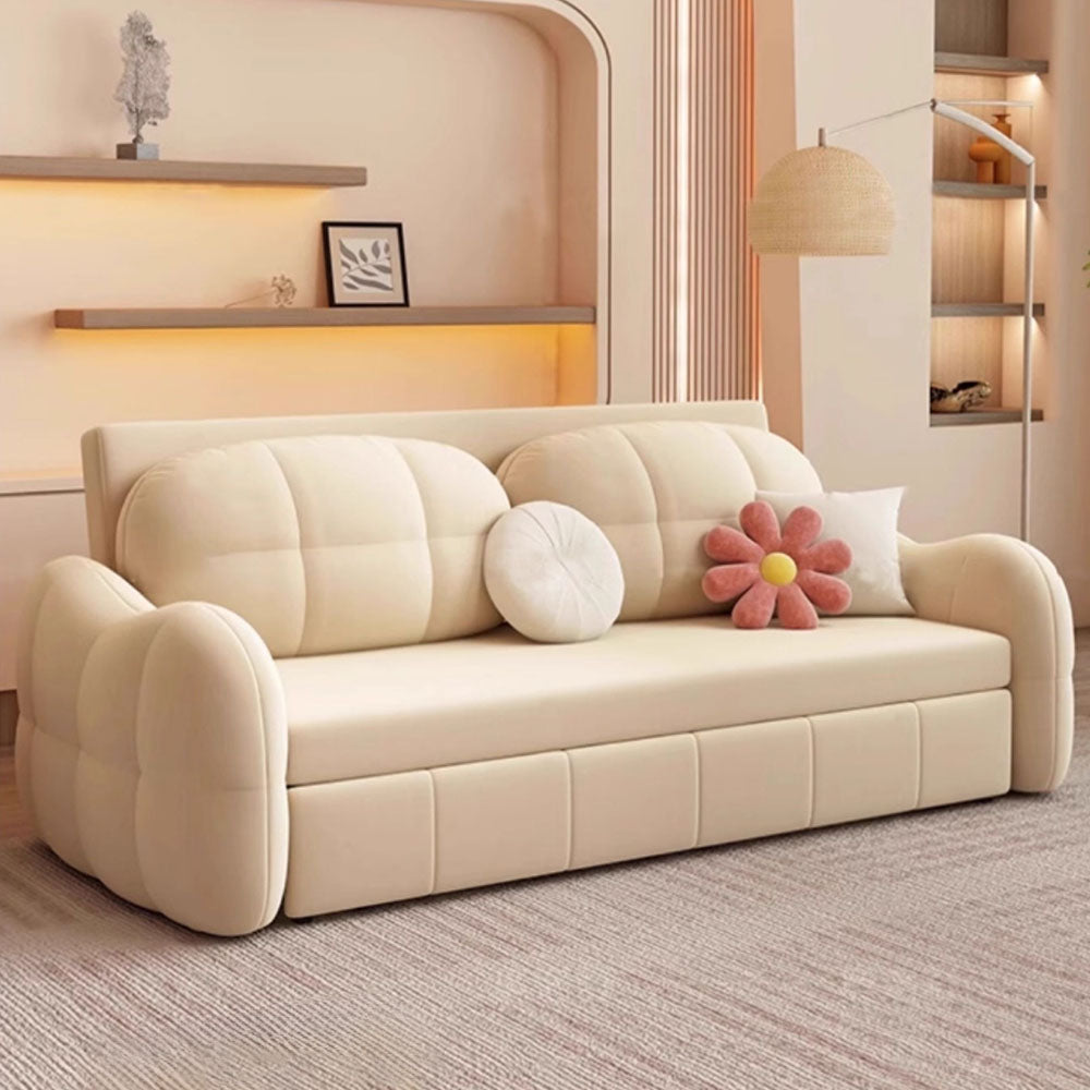 81'' Pull-Out Convertible Storage Sofa Bed Multifunctional Sleeper Couch with Cat-Scratch-Resistant Velvet and Hidden Drawers