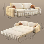 Load image into Gallery viewer, 74.8" Luxurious Modern Convertible Sofa Bed Cream White 2-in-1 Multifunctional Fold-Out Sleeper for Elegant Living Spaces
