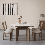 Load image into Gallery viewer, 50.7&quot; Versatile Transformable Dining Table in White and Wood
