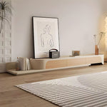 Load image into Gallery viewer, Minimalist Modern Extendable TV Stand with Curved Edges and Low-Profile Design
