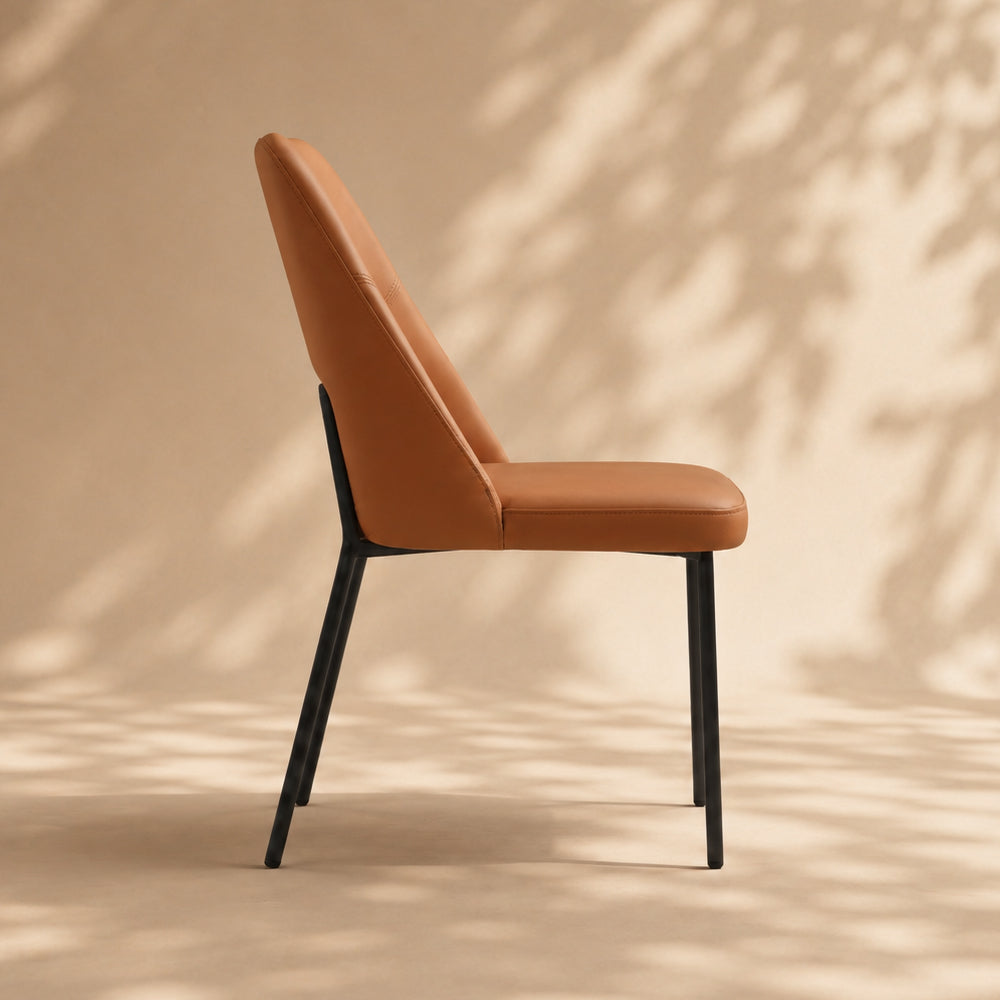 Ergonomic Hollow Back Microfiber Minimalist Kitchen Dining Side Chair 1 Piece