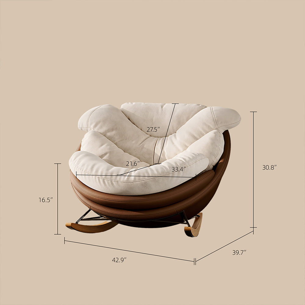 42.9'' Modern Rocking Chair  Plush Comfort Ergonomic Design Durable Wooden Base for Relaxation