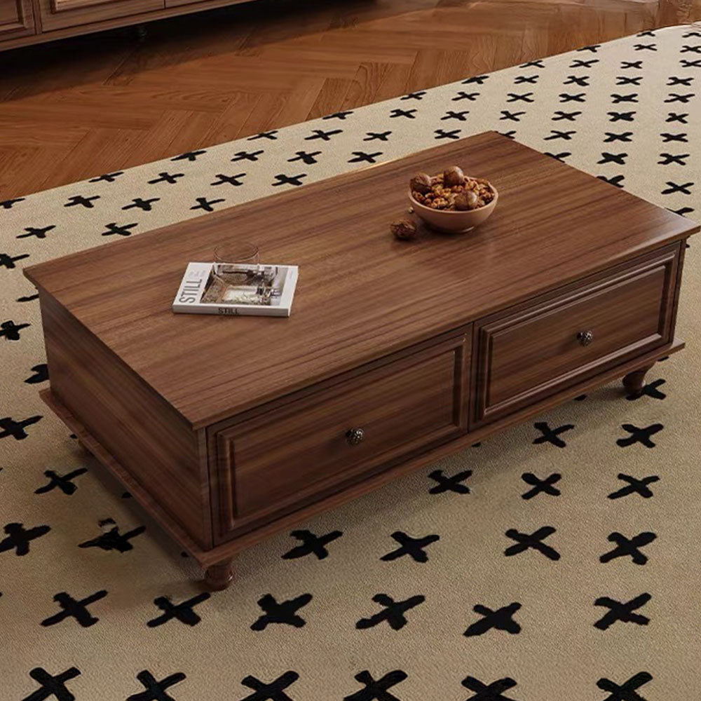 Vintage Walnut Living Room Furniture Set TV Console with Fluted Glass Doors & Coffee Table