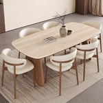 Load image into Gallery viewer, Dining Table with Ceramic Stone Top Wooden Base Modern Elegant Design for Dining Room
